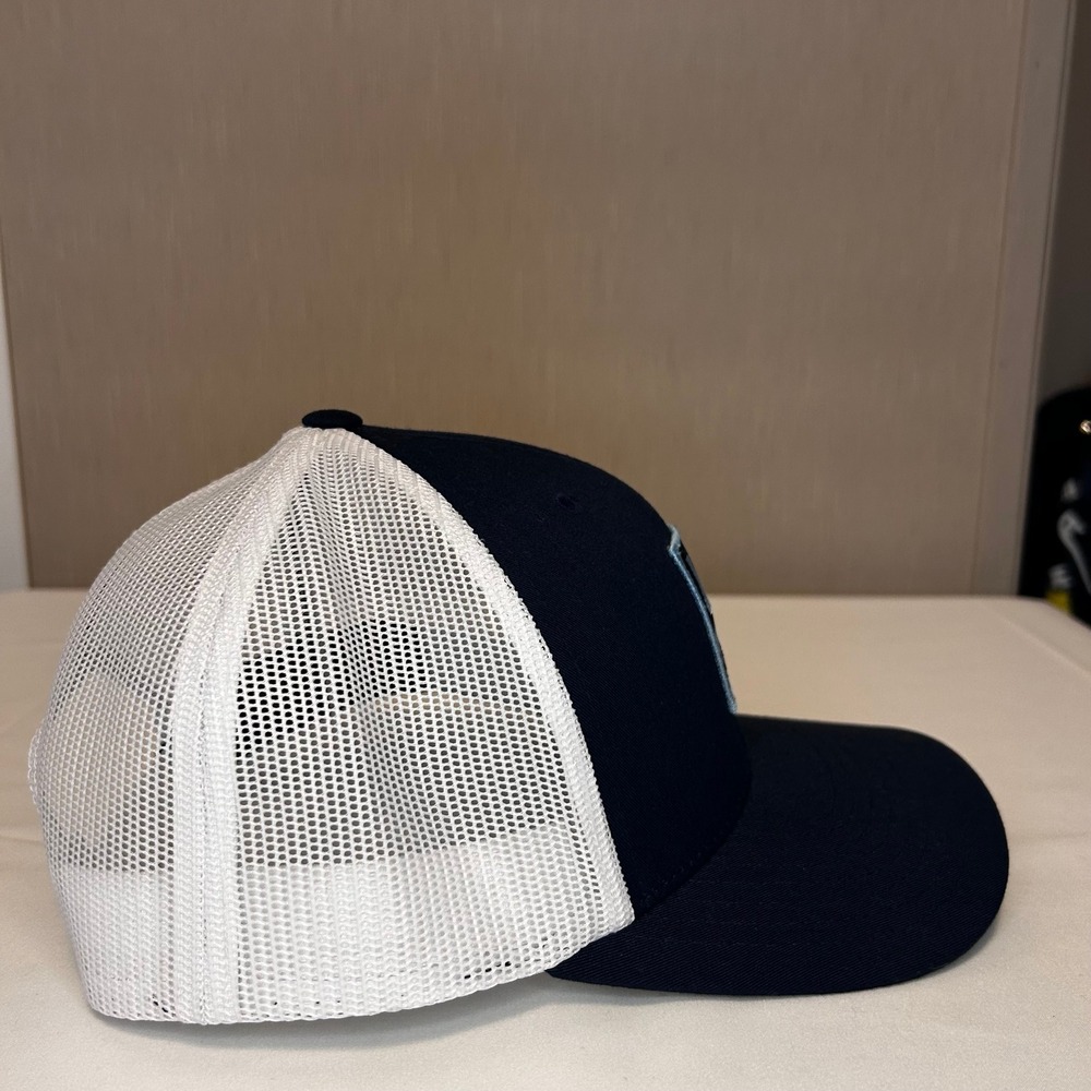 Huk Navy and White Trucker Hat with Light Blue Logo - Picture 2 of 4